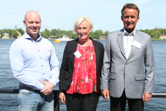 Idrottspriskommitténs Agneta Swenson med Harald Hällén och Lars Backlund, m/t Evinco